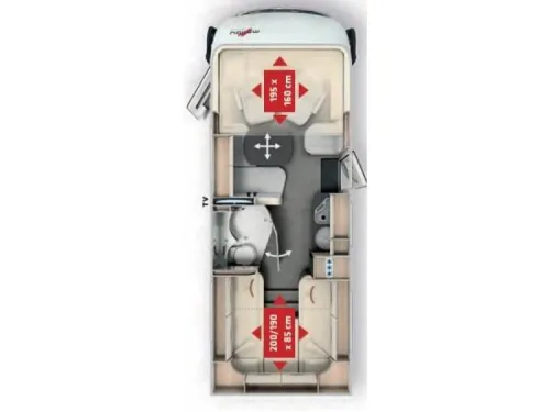 Malibu I 430 LE L&auml;ngs-/Hubbett Automatik Foto: 2