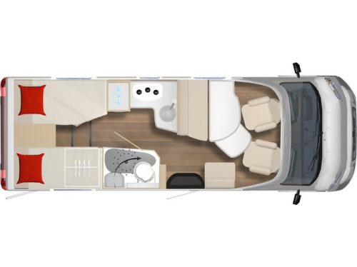 B&uuml;rstner Lyseo TD 690 G Harmony Line Black Pearl 160 PS AUTOMATIK 9-Gang Euro6 Fiat Ducato **Flacher Boden/Einzelbetten/Maxxfa/ Satellit Foto: 4