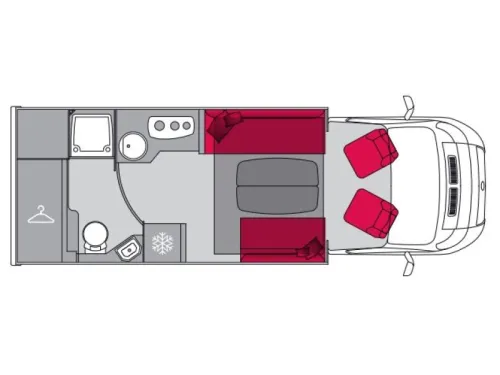 Pilote P 690 D Motorhome, Central pop-up bed photo: 4