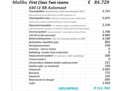 Malibu First Class Two Room 640 LERB Single Beds, Automatic photo: 1