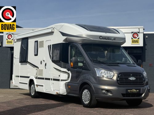 Chausson Flash 718 EB queen bed+lift bed bike rack solar panel electric dish TV fly screen remis pleated blinds
