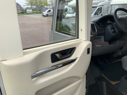 Hymer B 504 SL A-class, Equipped with 1 pers. bed at the rear and a pop-up bed at the front, Engine air conditioning, Alko chassis etc, Year of manufacture 2009 Motorhome centre on the road photo: 16
