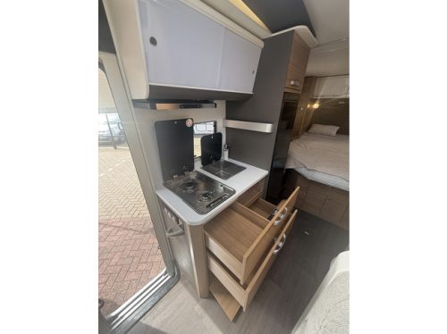 Adria CORAL 600 SC 164 hp euro 6 very compact camper queen bed panoramic roof electric bike rack tv 2x solar panel Remis pleated Maxxfan Navi camera leather fly screen door photo: 17