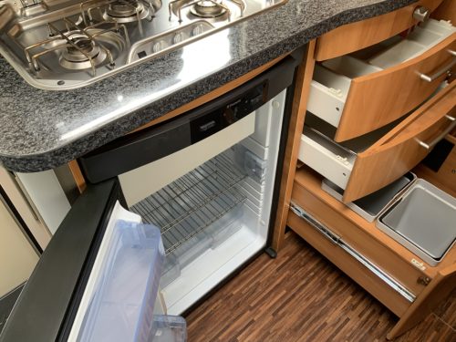 Hymer B 504 SL A-class, Equipped with 1 pers. bed at the rear and a pop-up bed at the front, Engine air conditioning, Alko chassis etc, Year of manufacture 2009 Motorhome centre on the road photo: 14