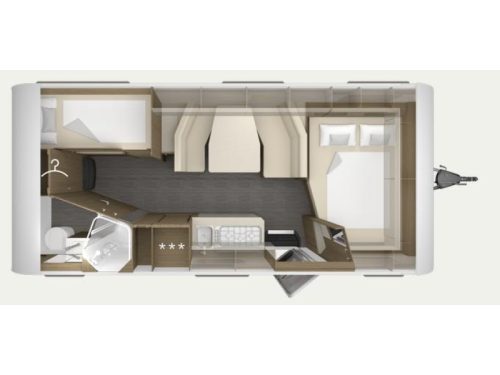 Tabbert Cazadora 550 DMK Single beds / transverse bed photo: 1