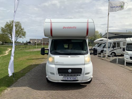 Detlheffs A 5881 Fiat 2.3 130 HP, Alcove, Bunk bed, 5 seats and 6 berths, Shows signs of use, Year 2007 Camper centrum on the road photo: 2