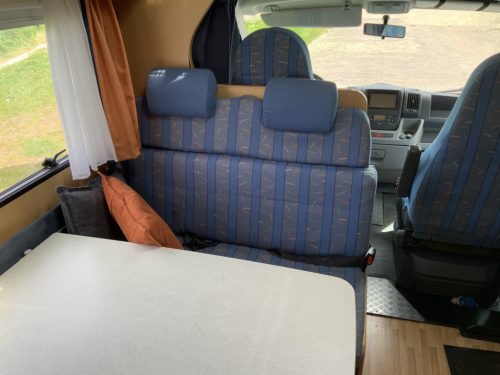 Detlheffs A 5881 Fiat 2.3 130 HP, Alcove, Bunk bed, 5 seats and 6 berths, Shows signs of use, Year 2007 Camper centrum on the road photo: 8