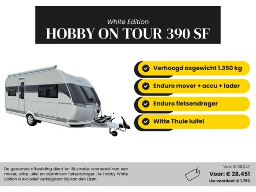 Hobby On Tour 390 SF White Edition Actiepakket