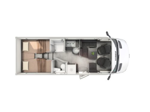 Hymer BMC-I 680 BLACK LINE 170 pk AUTOMAAT 9-Traps 4-Persoons Euro6 Mercedes-Benz Sprinter **Enkele bedden/4 zitplaatsen/4 slaapplaats foto: 3