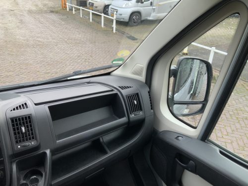 Peugot Boxer L2 H2 Buscamper: Euro 6 with lowerable table to 2 pers. length-bed, 154 cm width, 185 cm length, FSL Camper conversion 2021, km 66000, Swiveling bicycle carrier, Solar panel 180W, Year 2017 Camper centrum on the road photo: 12