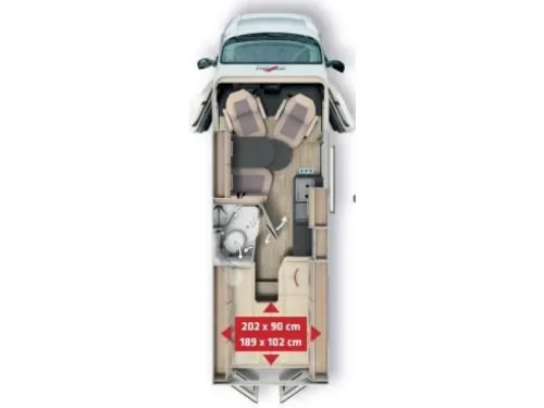 Malibu Van Two Rooms 640 LERB L&auml;ngsbetten, Automatik Foto: 2