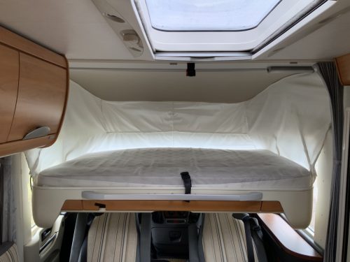 Hymer B 504 SL A-class, Equipped with 1 pers. bed at the rear and a pop-up bed at the front, Engine air conditioning, Alko chassis etc, Year of manufacture 2009 Motorhome centre on the road photo: 10