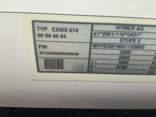 Hymer Exsis-I 674 EX 2.3 MultiJet 160 HP, A-class, Motor air conditioning, 2 Single beds, Pop-top roof bed, Garage, Towing hitch, etc, etc. Camper centrum on the road photo: 36