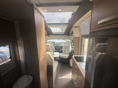 Adria CORAL 600 SC 164 hp euro 6 very compact camper queen bed panoramic roof electric bike rack TV 2x solar panel remis pleated blinds maxxfan navigation camera leather fly screen door photo: 22