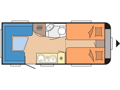 Hobby De Luxe 495 UL with single beds **Mover/Bike rack/Awning/Outdoor gas/2nd service hatch/1st owner/Very neat caravan** photo: 4