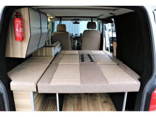 Volkswagen Transporter 2.0 tdi 150pk Autom 4 Plazas para dormir Cruise Climatic Nuevo interior asiento de pasajero giratorio mosquitera foto: 9