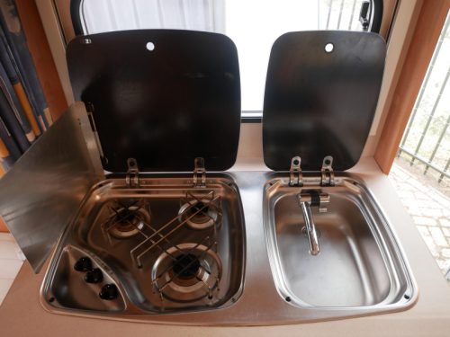 Caravelair Antares 390 Awning, bicycle rack photo: 6