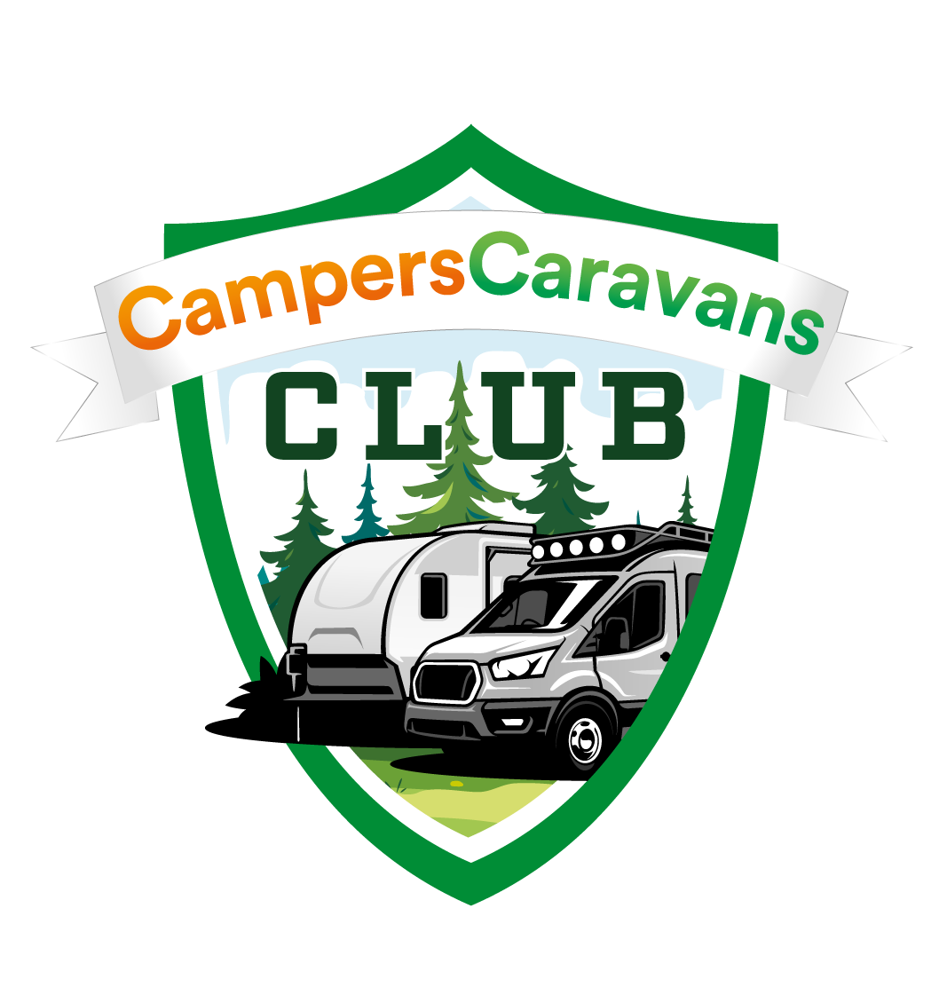 Logotipo de caravanas de campistas